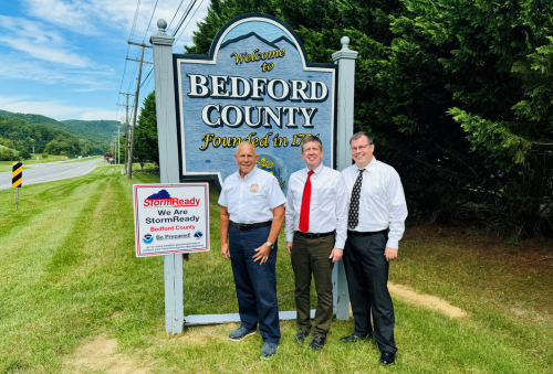 StormReady Sign Posted on Route 460 in Blue Ridge